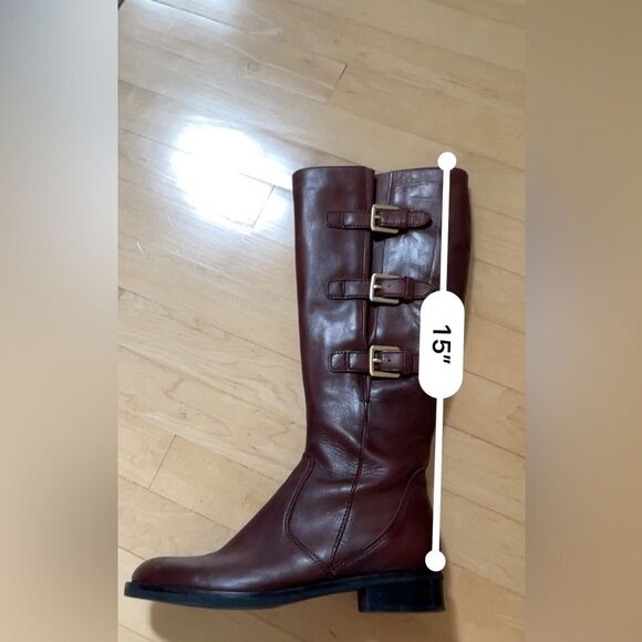 Ecco HOBART 25MM Zip Tall Riding Leather 3 Side Buckle Boot 8-8.5 - Picture 9 of 16